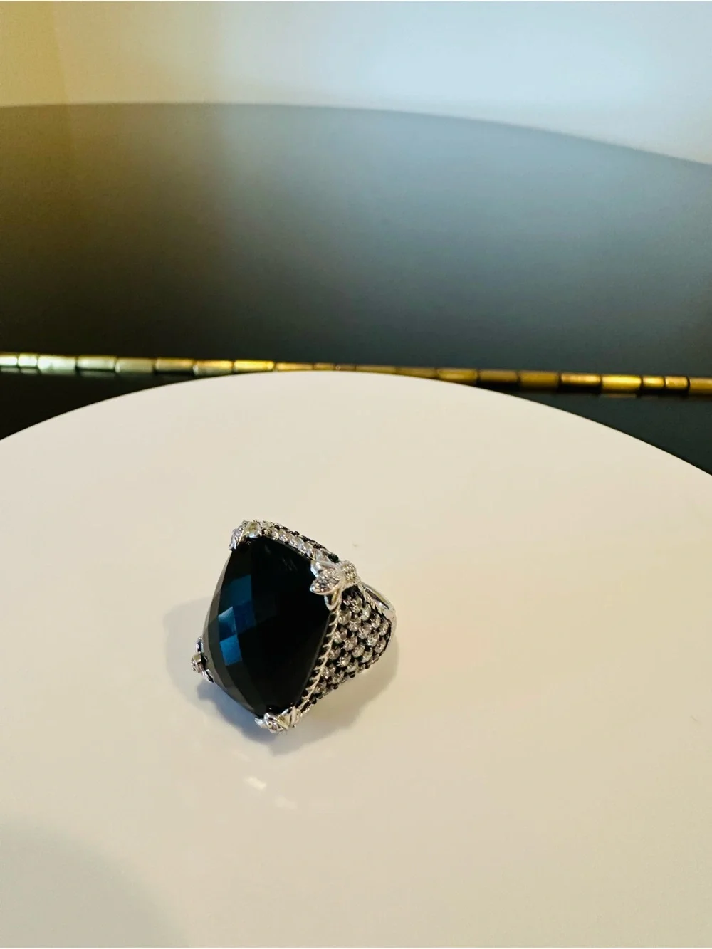 Judith Ripka Luxury Vintage Retro Designer Couture Runway Authentic Formal Ring